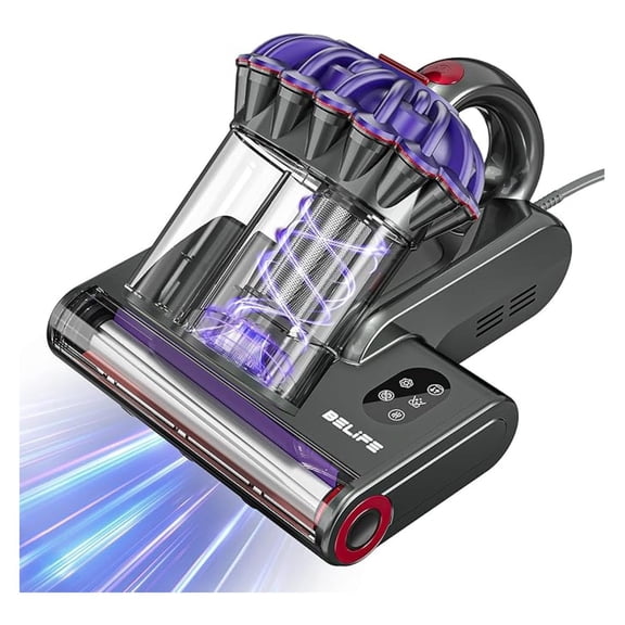 M8 Mattress Vacuum Cleaner, Anti-allergen Bed Vacuum Cleaner with UV & Hot Air & High Heating, 550W 18Kpa Powerful Suction Double-Cup Handheld Vacuum for Bed, Couch, Sofa, Corded (Black)