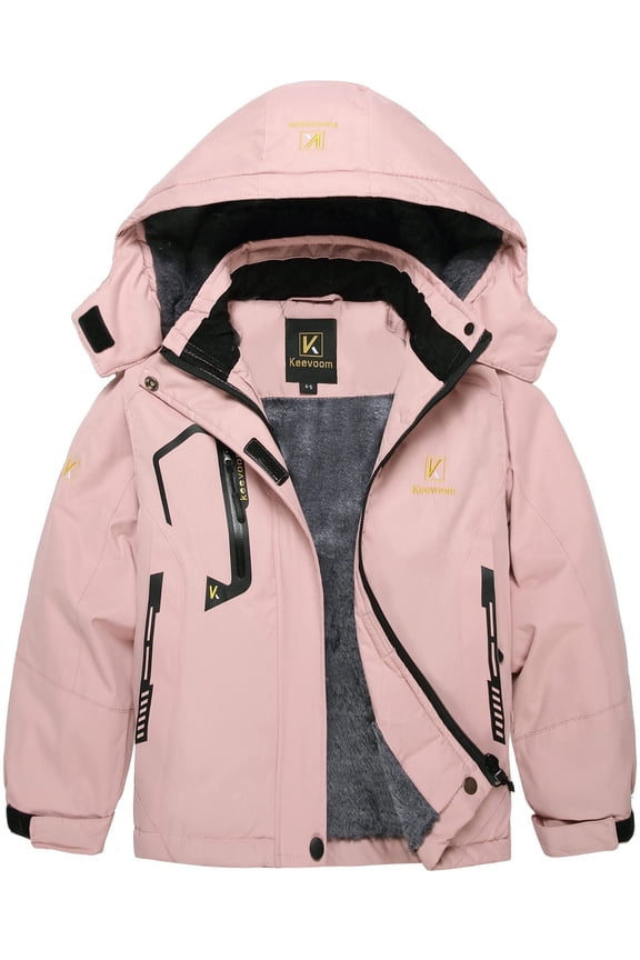 Girls Waterproof Ski Jacket Kids Winter Warm Snow Coat Hood Fleece Raincoats