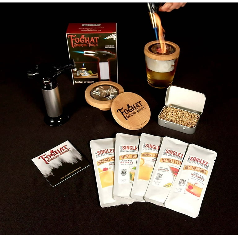 Foghat Cocktail Smoker Kit with Drink Smoker, Infuser, Wood Chips & Mixers  