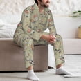 thumbnail image 7 of Salouo Marine Sailing Badges Print Button-Front Long Sleeve Pajama Set for Men, Soft 2Pjs Men's Long Sleeve Sleepwear-Small, 7 of 7