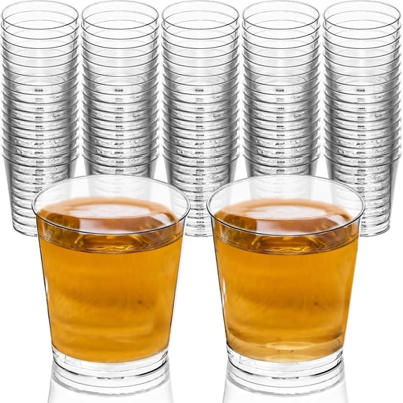 DecorRack 80 Reusable Shot Glasses 1 Oz, Hard Clear Plastic Mini Shot Cups (80 Pack)