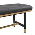 thumbnail image 3 of Shoe Bench Entryway, End of Bed Bench, Bench for Bedroom End of Bed, Modern Faux Leather Bench for Living Room, Entryway Bench Seat, Padded Bench with Solid Metal Shelf Gold, Grey, 3 of 9