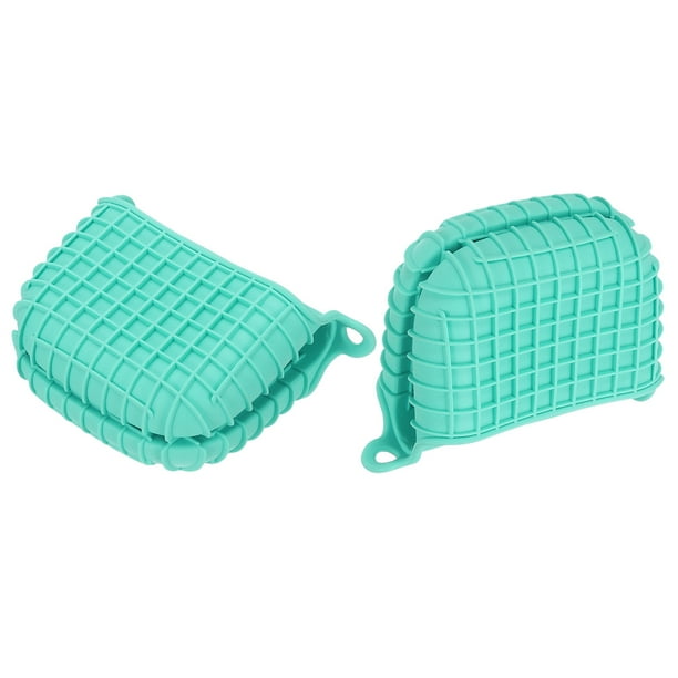 2 Piezas de Manoplas de Silicona para Horno, Guantes Mini Resistentes al Calor para Freidora de Aire, Cocina y Horneado (Verde)
