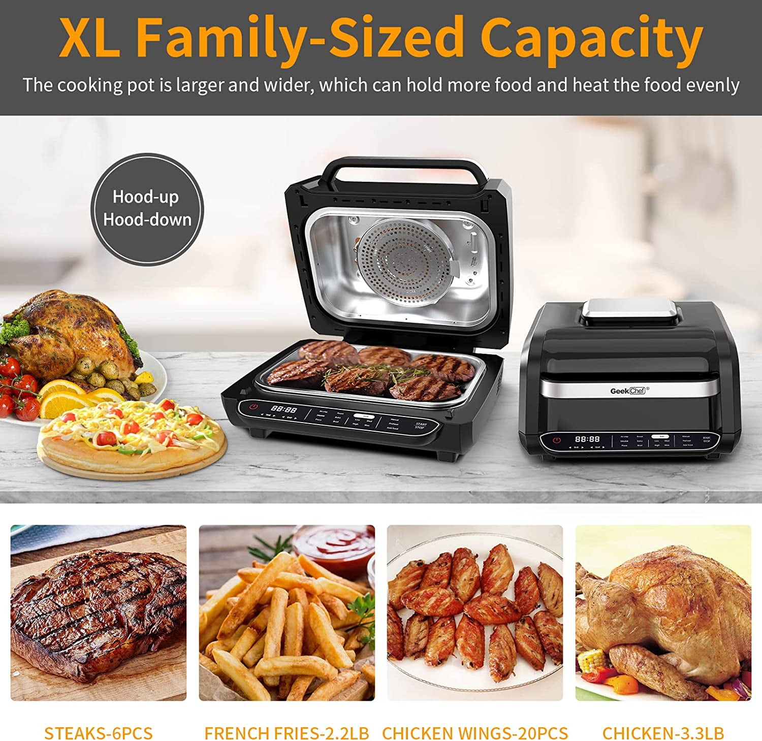 Buy Geek Chef Smart Smart 7in1 Indoor XL Air Fryer Grill Combo