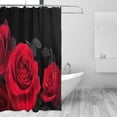 thumbnail image 3 of JOOCAR Red Shower Curtain for Bathroom Rose Shower Curtain Black and Red Shower Curtains Red Rose Shower Curtain with Hooks Black Floral Flower Decorative Pretty Valentine Gift, 72 x 72 Inch, 3 of 7