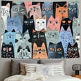 thumbnail image 2 of Orinice Cute Cat Tapestry Wall Hanging Unique Style Graphic Tapestries Home Wall Decor Art for Living Room Bedroom Apartment Farmhouse Dorm 50x40inch, 2 of 6