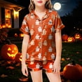 thumbnail image 2 of Leey-World Halloween Pajamas Girls Girl Set Halloween Print Soft Comfortable Home Short Sleeve Shorts Sleep Wear Two Piece Pack, 2 of 5