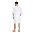 thumbnail image 5 of EA'S SECRET Mens Robes 100% Cotton Kimono House Coat Summer Zipper Short Bathrobes Soft Sleepwear with Pockets(White,L), 5 of 7