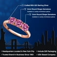thumbnail image 2 of Gem Stone King 18K Rose Gold Plated Silver Pink Moissanite Engagement Ring for Women | 1.50 Cttw | Round 5MM | Gemstone Birthstone | Size 5, 2 of 6