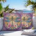 thumbnail image 3 of Purple Dragonfly Outdoor Pillow Covers 24x24 Inch Throw Pillow Covers Set of 2 Waterproof Decorative Pillow Cases Colorful Flowers Watercolor Chic Floral Plant Cushion Covers for Patio Furniture, 3 of 8