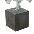 thumbnail image 6 of 10" x 19" Silver Polystone Handmade Floral Sculpture with Black Block Base, by DecMode, 6 of 10