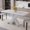 White, variant on Retractable Dining Table with Stainless Steel Tubing / Quick - open, Easy - clean Table for Family Events