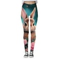 thumbnail image 4 of Women's Easter Colorful Rabbit Print Casual Sports Yoga Pants Fashion Leggings Sky Blue M, 4 of 5