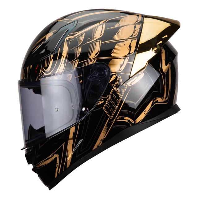 Casco Integral Onix Rpha Negro Dorado Brillo XL + Visor Transparente