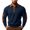 Dark Blue, variant on TOUMENY Men Sweater Button Down Long Sleeve Solid Collared Slim Tops Fall Winter Casual Vintage Fashion Pullover Army Green L