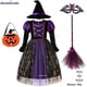 thumbnail image 3 of Vestido de fiesta de bruja para niñas de Halloween, disfraz de fantasma gótico, bata, vestido con tutú, sombrero de bruja para fiesta de carnaval de Purim, 3 of 5