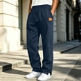 thumbnail image 4 of sageysalite Sweatpants for Men Straight Leg Side Slit Drawstring Elastic Waist Fall Winter Workout Warm Workout Pants with Pockets, 4 of 6