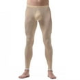 thumbnail image 4 of Zaldita Men's Ice Silk Long Pants Thin Leggings Tights Base Layer Bottom Compression Tights Underwear Nude M, 4 of 7