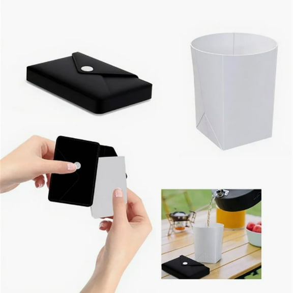 Miommo Collapsible Silicone Cup, 1 Pack Folding Travel Mug for Camping & Hiking, Portable Lightweight Leak-Resistant Water Cup, Black