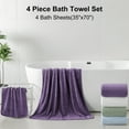 thumbnail image 4 of Beartech Bath Towel Set 4 Pack Microfiber Bathroom Towel Plush Bath Sheet Towel Oversized Towels Hotel Shower Towel Collection, 4 of 8