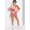 thumbnail image 6 of Peach Blossom Colorblock Patchwork Long Sleeve Short Set for Women - [ZhiHiMeRi] | (US 12-14)L, 6 of 12