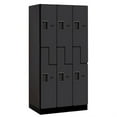 thumbnail image 2 of 12" Wide Double Tier 'S' Style Designer Wood Locker - 3 Wide - 6 Feet High - 21 Inches Deep - Black, 2 of 4
