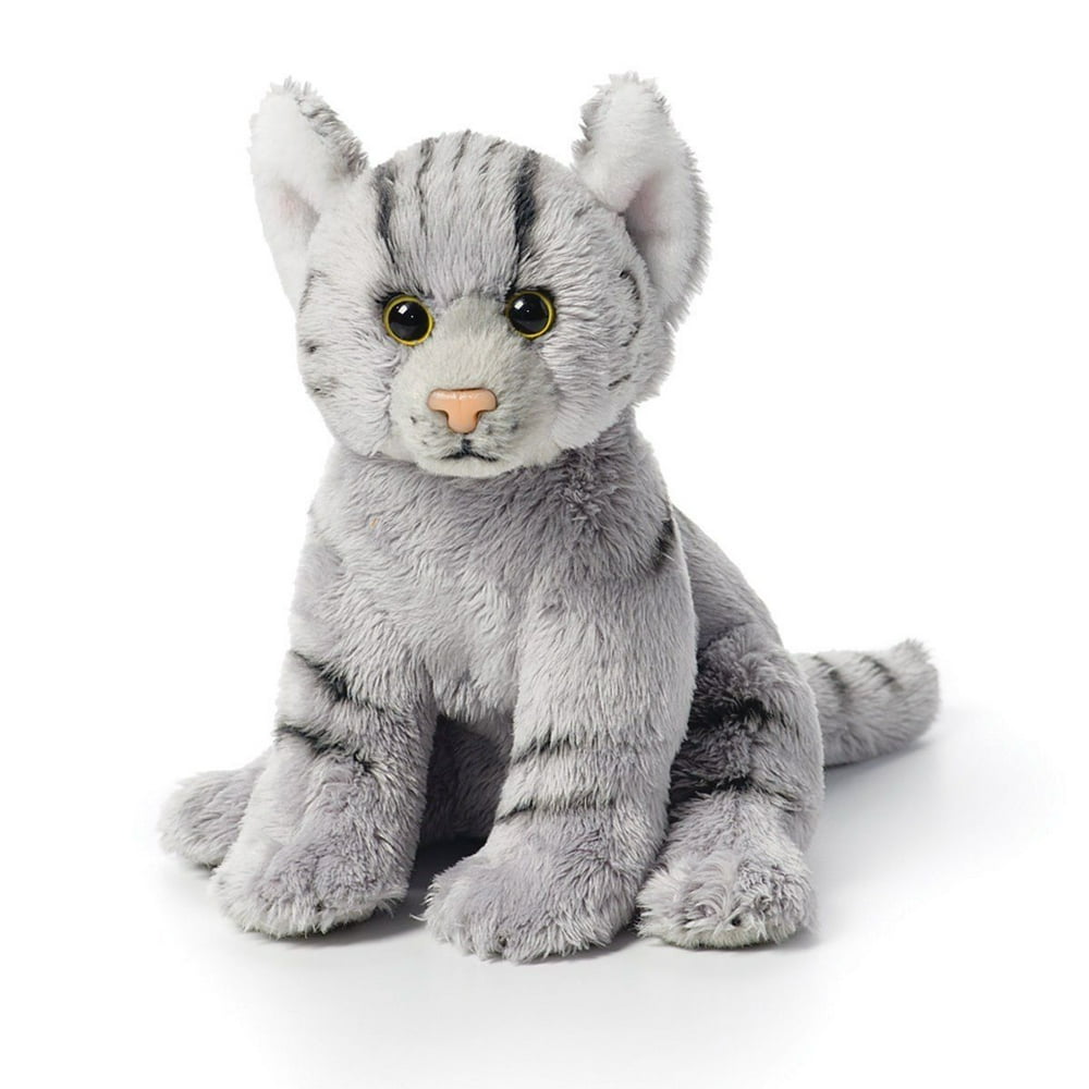 gray tabby cat stuffed animal