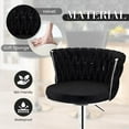 thumbnail image 2 of Lamerge Black Bar Stool Set of 2, Velvet Swivel Bar Chairs Counter Height Barstools with Back & Footrest, Adjustable Counter Stools Island Chairs for Kitchen, Bar, Dining Room, 2 of 7