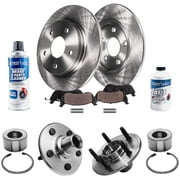 Detroit Axle - Rear Wheel Bearing Hubs Brake Kit for 2002-2005 Ford Explorer Mercury Mountaineer 2003 2004, Disc Brake Rotors Ceramic Brake Pads Wheel Hubs Replacement [11.85 inch Rotors]
