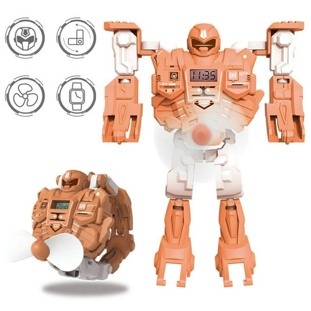 Clodeeu Robots Fan Watch Toys Digital Watch 3 In 1 Deformation Robot With Fan For Kids Walmart Com