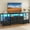 Black Wood Grain Print, variant on LED TV Stand for 75 Inch TV, Entertainment Center with LED Light & Power Outlets,63" TV Stand with 6 Fabric Drawers for Bedroom,Charcoal Black
