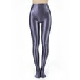 thumbnail image 3 of Jowowha Woman Shiny Oil Glossy Footed Pantyhose Tights Leggings Shimmery Hold Up Stockings for Sports Grey M, 3 of 5