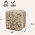thumbnail image 2 of Casa Pura Furniture Clover-Shaped Ottoman, Velvet, Light Leopard Taupe, 250 lb Capacity, 15.7 in, 1-Count, 2 of 7