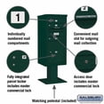 thumbnail image 6 of Salsbury Industries Pedestal Mounted 3 Units 5 Door Front Load 4C Horizontal Cluster Box Unit with 1 Parcel Locker, 6 of 7