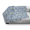 thumbnail image 3 of Moroccan Soft Flannel Fleece Throw Blanket, Mosaic Pattern Repeating Glazed Zellige Art Stars Roman Inspirations, Cozy Plush for Indoor and Outdoor Use, 60" x 80", Green Blue White, by Ambesonne, 3 of 6