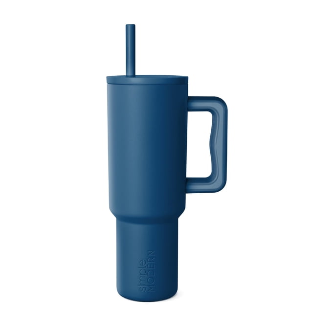 Vaso Simple Modern Trek Signature de 1,2 L con asa y pajita