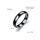 thumbnail image 2 of Anillo De Pareja De Titanio Liso De Acero Inoxidable Simple Xtellar negro, 2 of 4