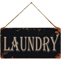 Laundry Vintage Metal Sign Wall Art Hanging Rustic Farmhouse Home Decor for Laundry Room, Bathroom, Washroom 5X10 Inch