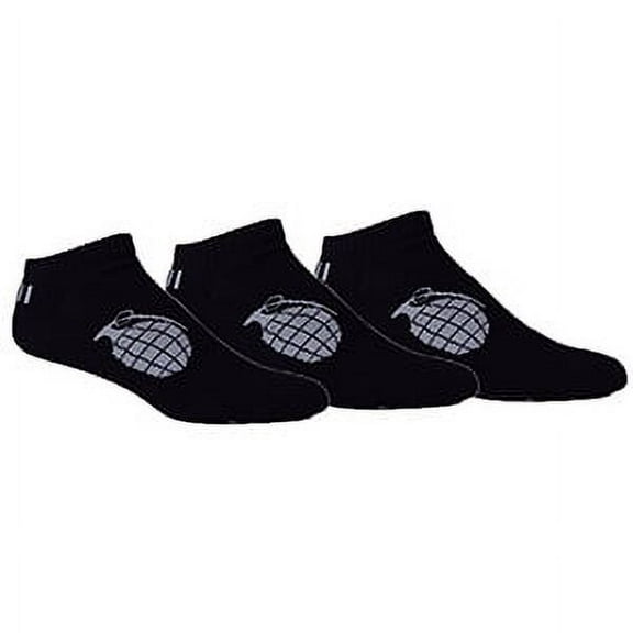 MOXY Socks THE Ultimate Grenade Black with Slate Grey Performance No-Show 3-Pack