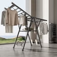 thumbnail image 1 of Foldable Drying Rack, Aluminum Outdoor Laundry Rack, Double Tier Portable Laundry Rack for Drying Clothes, Towels, Bed Sheets, 1 of 1