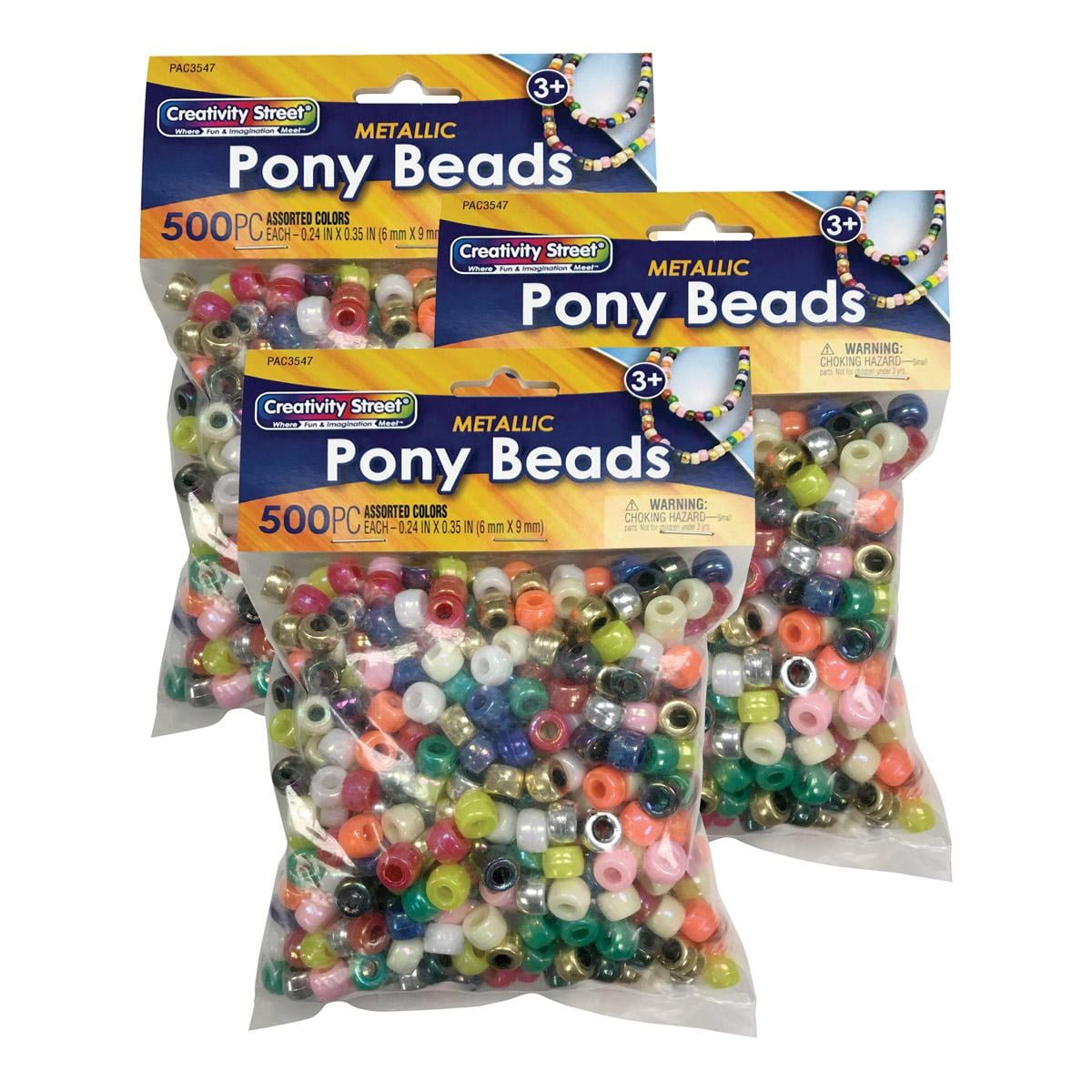 Dixon Metallic 6mm Pony Beads - 1,500 Pieces