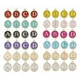thumbnail image 3 of U8MO 26pcs/set Letter Charms Enamel Alphabet Pendants A-Z 2 Sided Jewellery Making-Green, 3 of 8