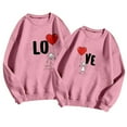 thumbnail image 4 of HNMKIU Mens 'Lo' Printed Matching Couple Hoodless Crew Neck Sweatshirt Crewneck Sweatshirts Women and Men Pullover for Men 05_Pink，Men_M, 4 of 4