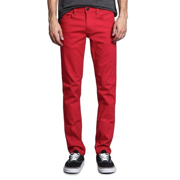 G-Style - Victorious Mens Slim Fit ColoRed Stretch Jeans GS21 - Red ...