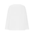 thumbnail image 7 of pstuiky Summer Tops for Women Cotton and Linen Solid Color V-Neck Linen Tops for Women Summer Leisure Loose Fit Long Sleeve Tie Front Blouses White XXL, 7 of 7