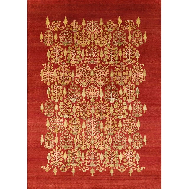 Ahgly Company Machine Washable Indoor Rectangle Industrial Modern Red Area Rugs, 7' x 9'