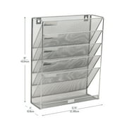 Mind Reader 5-Tier Vertical File Storage, Desktop Organizer, Wall Mount, Office, Metal, Black
