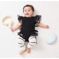 thumbnail image 3 of StylesILove Infant Baby Girls Cotton Bodysuit Tulle Sleeves with Pom Pom and Decoration Waist Tie 2pcs Outfit, 3 of 13