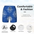 thumbnail image 5 of Lsque Mens Swim Trunks Compass Pattern - Bathing Suit Compression Liner - Beach Swim Shorts Swimwear - (S-3XL) - Stretch Quick Dry -Large, 5 of 9