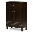 thumbnail image 1 of Baxton Studio Felda Dark Brown Modern Shoe Cabinet with 2 Doors and Drawer, 1 of 6
